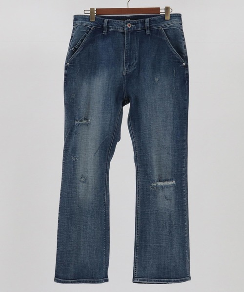 【セール】mp11121-ダメージフレアデニムパンツ（デニムパンツ）｜CAMBIO（カンビオ）
