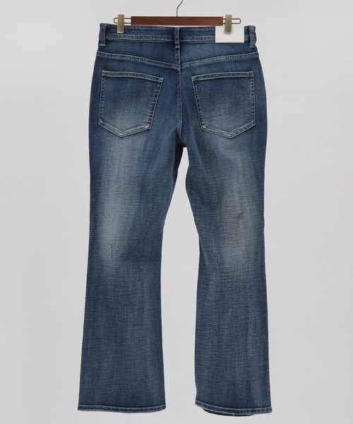 【セール】mp11121-ダメージフレアデニムパンツ（デニムパンツ）｜CAMBIO（カンビオ）