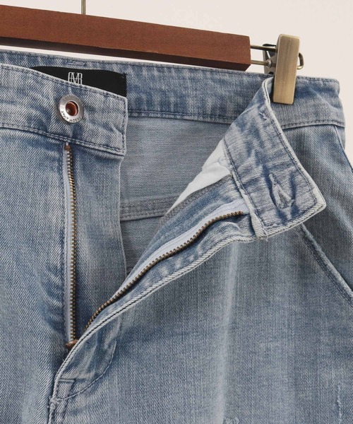 【セール】mp11121-ダメージフレアデニムパンツ（デニムパンツ）｜CAMBIO（カンビオ）