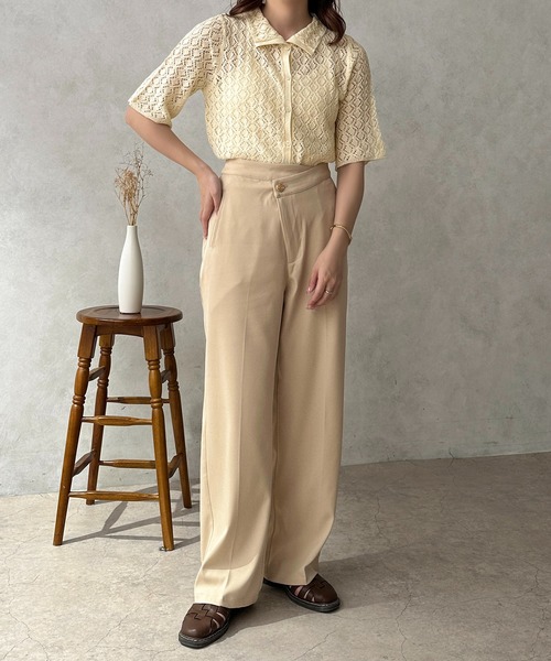 apres jour clair(アプレジュールクレア)の「【apres jour clair】透かし編みニットトップス【ZOZOTOWN限定アイテム】(ニット/セーター・レディース・アイボリー/ベージュ・フリー/X-LARGE)」の6枚目の写真
