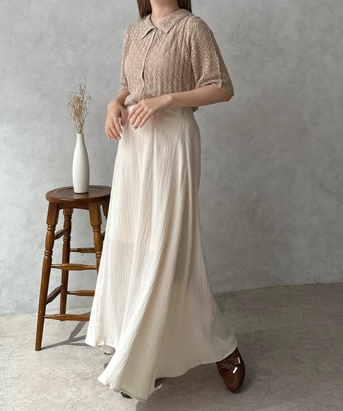 apres jour clair(アプレジュールクレア)の「【apres jour clair】透かし編みニットトップス【ZOZOTOWN限定アイテム】(ニット/セーター・レディース・アイボリー/ベージュ・フリー/X-LARGE)」の11枚目の写真