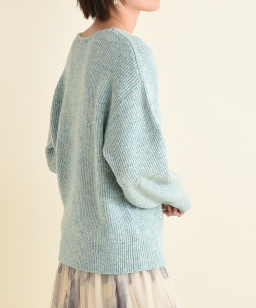 INTERPLANET（インタープラネット）の「Ｖネック畦編みヤクタッチニット（ニット/セーター・レディース・グリーン/イエロー/グレー/ナチュラル・FREE）」の10枚目の写真