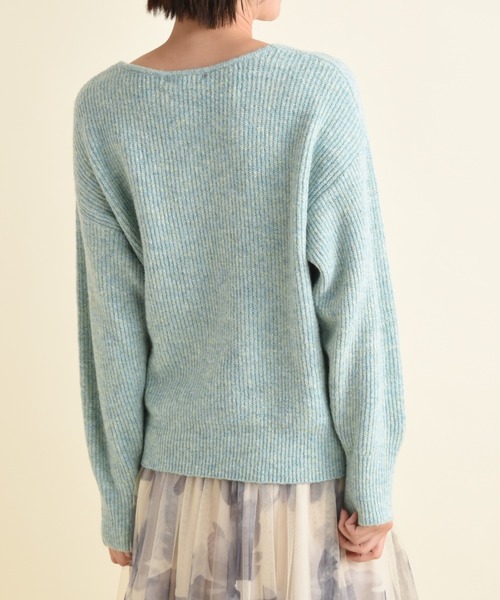 INTERPLANET（インタープラネット）の「Ｖネック畦編みヤクタッチニット（ニット/セーター・レディース・グリーン/イエロー/グレー/ナチュラル・FREE）」の11枚目の写真