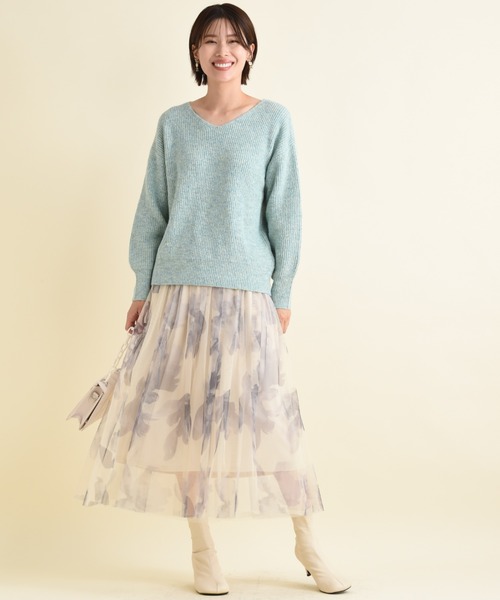 INTERPLANET（インタープラネット）の「Ｖネック畦編みヤクタッチニット（ニット/セーター・レディース・グリーン/イエロー/グレー/ナチュラル・FREE）」の16枚目の写真