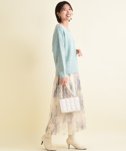 INTERPLANET（インタープラネット）の「Ｖネック畦編みヤクタッチニット（ニット/セーター・レディース・グリーン/イエロー/グレー/ナチュラル・FREE）」の17枚目の写真