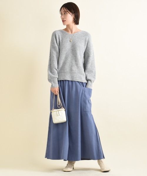 INTERPLANET（インタープラネット）の「Ｖネック畦編みヤクタッチニット（ニット/セーター・レディース・グリーン/イエロー/グレー/ナチュラル・FREE）」の5枚目の写真