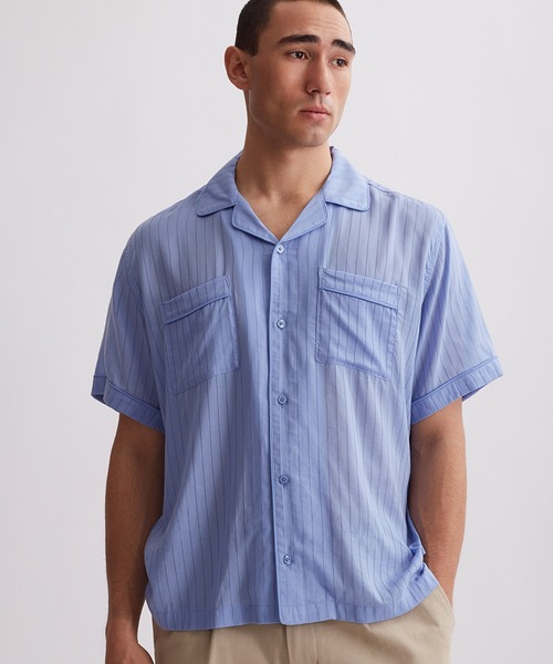 Saturdays NYC（サタデーズ ニューヨークシティ ）の「Cameron SS Shirt（シャツ/ブラウス・メンズ・オフホワイト/サックスブルー/ベージュ・M/L/X-SMALL/XL/S）」の3枚目の写真