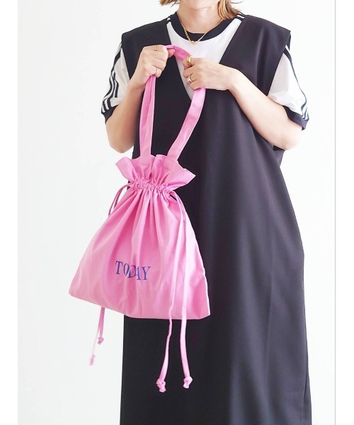 CORNERS（コーナーズ）の「【KR×u.e.made*×CORNERS】TODAY ロゴ巾着トートバッグ（トートバッグ・レディース・アイボリー/ブラック/イエロー/ピンク・FREE）」の4枚目の写真