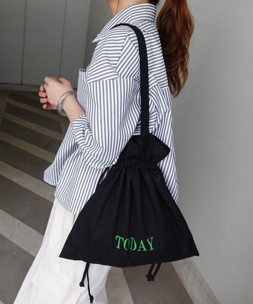 CORNERS（コーナーズ）の「【KR×u.e.made*×CORNERS】TODAY ロゴ巾着トートバッグ（トートバッグ・レディース・アイボリー/ブラック/イエロー/ピンク・FREE）」の10枚目の写真