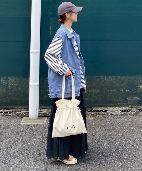 CORNERS（コーナーズ）の「【KR×u.e.made*×CORNERS】TODAY ロゴ巾着トートバッグ（トートバッグ・レディース・アイボリー/ブラック/イエロー/ピンク・FREE）」の7枚目の写真