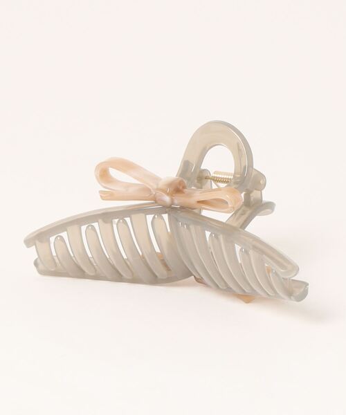 VIBGYOR Women（ヴィブジョー　ウィメン）の「【urge select】リボン アシンメトリー デザイン バンスクリップ（バレッタ/ヘアクリップ・レディース・グリーン/アイボリー/グレー・FREE）」の4枚目の写真