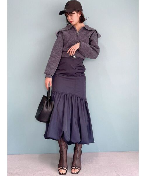 dazzlin（ダズリン）の「オーバーカラーZIPニットトップス（ニット/セーター・レディース・オフホワイト/チャコールグレー/ブルー・FREE）」の19枚目の写真