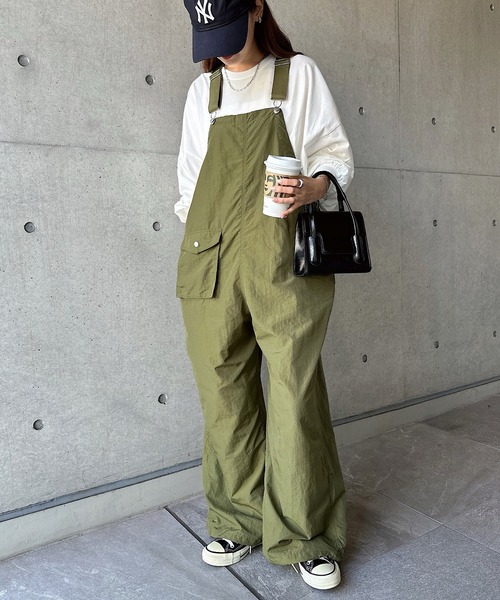 andme(アンドミー)の「2wayナイロンワークサロペット(サロペット/オーバーオール・レディース・ネイビー/ブラック/カーキ・M)」の15枚目の写真
