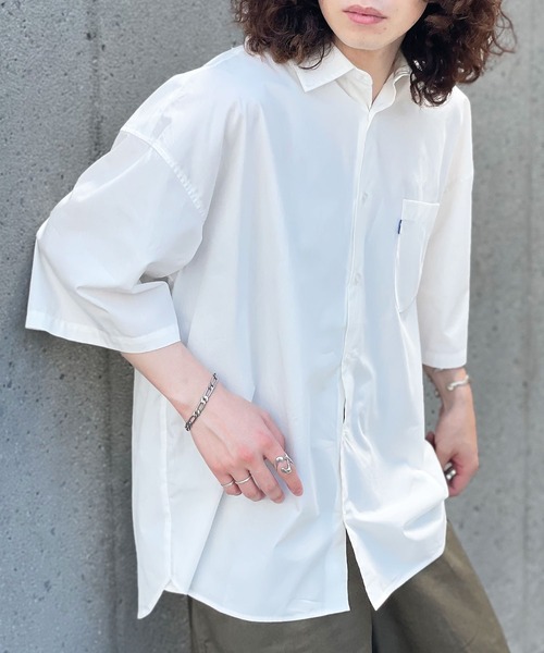 CIAOPANIC（チャオパニック）の「【BNCP】オーバーサイズブロード半袖シャツ（シャツ/ブラウス・レディース・ホワイト/ベージュ/サックスブルー・X-LARGE/XX-LARGE）」の2枚目の写真