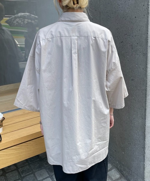 CIAOPANIC（チャオパニック）の「【BNCP】オーバーサイズブロード半袖シャツ（シャツ/ブラウス・レディース・ホワイト/ベージュ/サックスブルー・X-LARGE/XX-LARGE）」の21枚目の写真