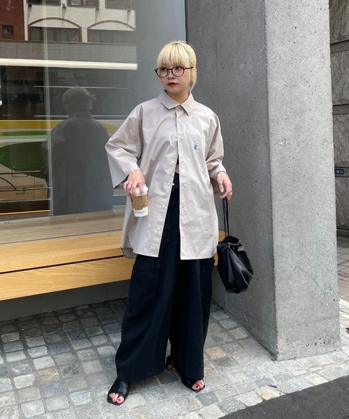 CIAOPANIC（チャオパニック）の「【BNCP】オーバーサイズブロード半袖シャツ（シャツ/ブラウス・レディース・ホワイト/ベージュ/サックスブルー・X-LARGE/XX-LARGE）」の12枚目の写真