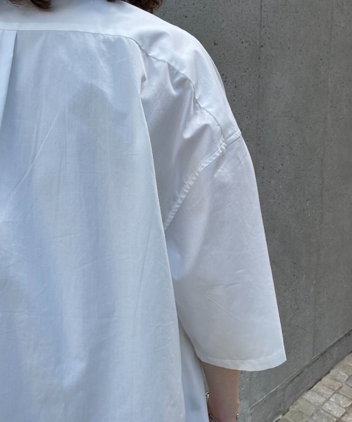 CIAOPANIC（チャオパニック）の「【BNCP】オーバーサイズブロード半袖シャツ（シャツ/ブラウス・レディース・ホワイト/ベージュ/サックスブルー・X-LARGE/XX-LARGE）」の9枚目の写真