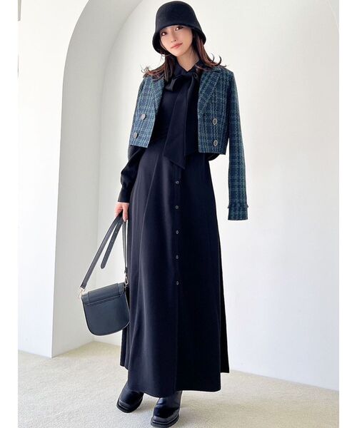 RESEXXY（リゼクシー）の「ウエストタックフレアシャツワンピース（シャツワンピース・レディース・レッド/ブラック/アイボリー・FREE）」の13枚目の写真