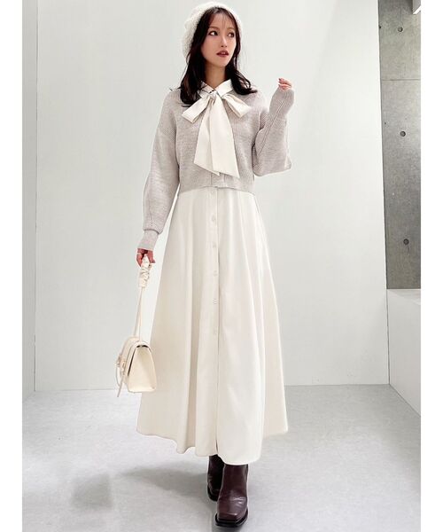 RESEXXY（リゼクシー）の「ウエストタックフレアシャツワンピース（シャツワンピース・レディース・レッド/ブラック/アイボリー・FREE）」の15枚目の写真