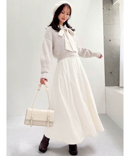 RESEXXY（リゼクシー）の「ウエストタックフレアシャツワンピース（シャツワンピース・レディース・レッド/ブラック/アイボリー・FREE）」の16枚目の写真