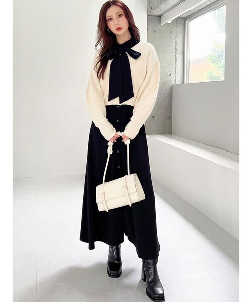 RESEXXY（リゼクシー）の「ウエストタックフレアシャツワンピース（シャツワンピース・レディース・レッド/ブラック/アイボリー・FREE）」の19枚目の写真