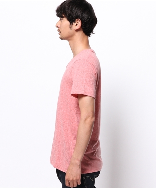 WEGO（ウィゴー）の「WEGO/UネックTシャツ（Tシャツ/カットソー・メンズ・サックスブルー/ブラック/ライトピンク/ホワイト/ライム・SMALL/LARGE/MEDIUM）」の7枚目の写真