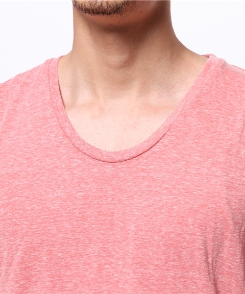 WEGO（ウィゴー）の「WEGO/UネックTシャツ（Tシャツ/カットソー・メンズ・サックスブルー/ブラック/ライトピンク/ホワイト/ライム・SMALL/LARGE/MEDIUM）」の9枚目の写真