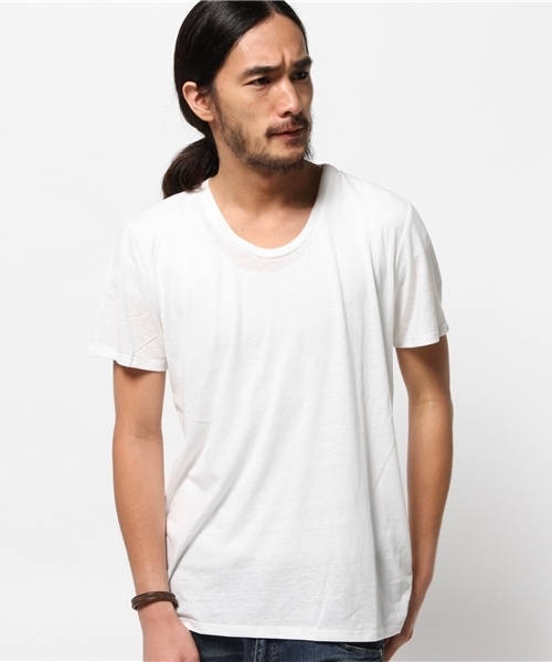 WEGO（ウィゴー）の「WEGO/UネックTシャツ（Tシャツ/カットソー・メンズ・サックスブルー/ブラック/ライトピンク/ホワイト/ライム・SMALL/LARGE/MEDIUM）」の13枚目の写真