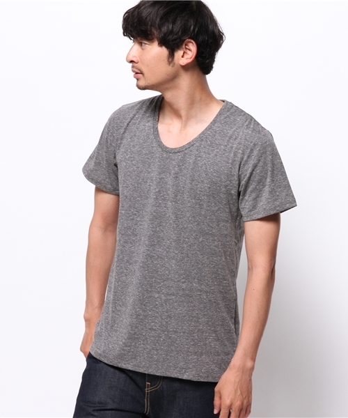 WEGO（ウィゴー）の「WEGO/UネックTシャツ（Tシャツ/カットソー・メンズ・サックスブルー/ブラック/ライトピンク/ホワイト/ライム・SMALL/LARGE/MEDIUM）」の14枚目の写真