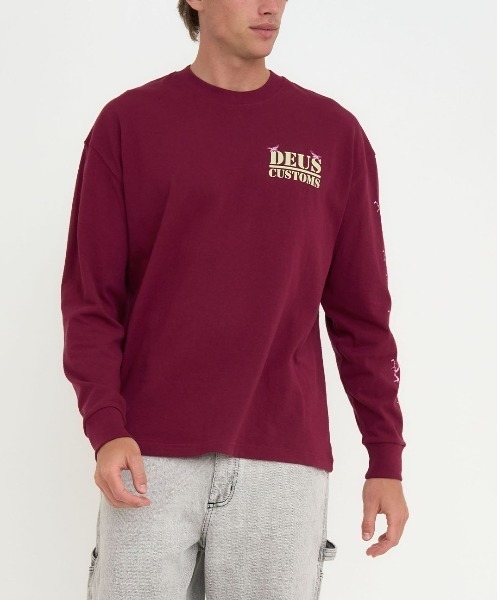 DEUS EX MACHINA(デウスエクスマキナ)の「PUB NUISANCE LS TEE(Tシャツ/カットソー・メンズ・ローズ/ブラック・LARGE/MEDIUM/SMALL)」の6枚目の写真