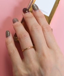 金属アレルギー/1mm　1粒シンプルジルコニアリング/サージカルステンレス