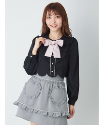 裾スカラップブラウス