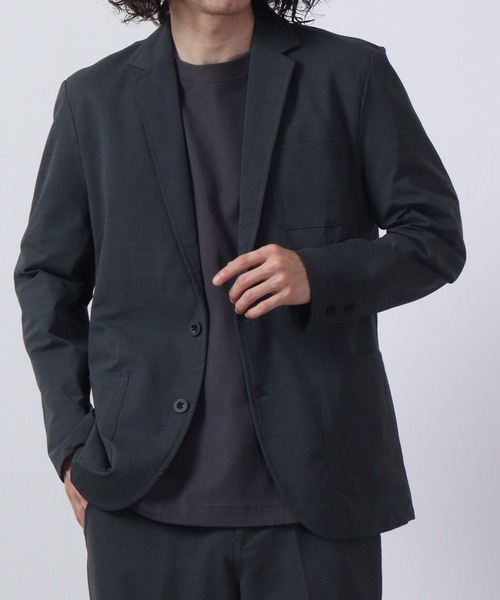 URBAN SQUARE(アーバンスクエア)の「URBAN SQUARE 吸汗速乾 接触冷感 家庭で洗える ストレッチテーラードジャケット(テーラードジャケット・メンズ・グレー/ブラック/オリーブ/ネイビー・L/LL/M)」の3枚目の写真