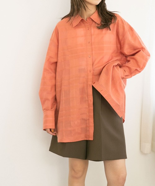 KBF（ケイビーエフ）の「シアーチェックBIGシャツ（シャツ
