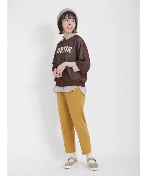 Samansa Mos2（サマンサ モスモス）の「スッキリテーパードパンツ（その他パンツ・レディース・チャコールグレー/マスタード/キナリ/レッド/ベージュ/グリーン・F）」の9枚目の写真