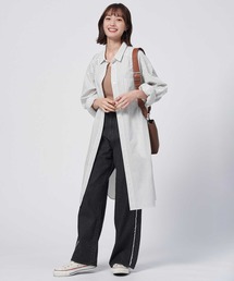 【BACK NUMBER】（Cafe Shirt）ストライプ長袖シャツワンピース