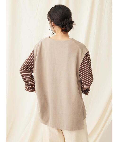 CRAFT STANDARD BOUTIQUE(クラフトスタンダードブティック)の「スキッパーカットベスト(ベスト・レディース・アイボリー/グレイッシュベージュ/ブラック・FREE)」の7枚目の写真