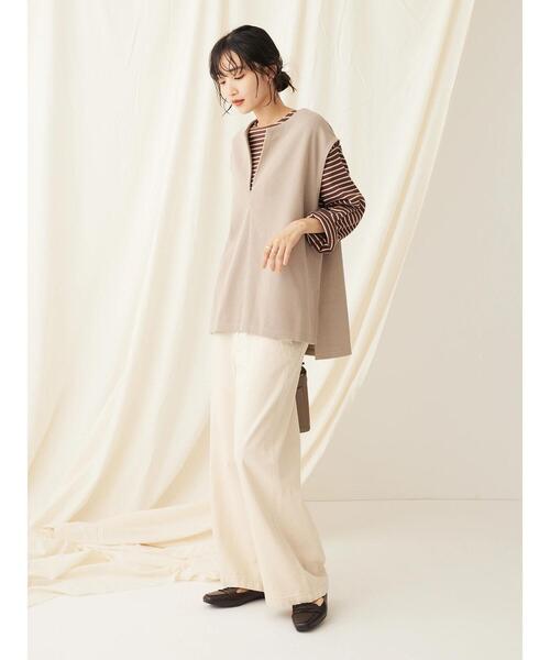 CRAFT STANDARD BOUTIQUE(クラフトスタンダードブティック)の「スキッパーカットベスト(ベスト・レディース・アイボリー/グレイッシュベージュ/ブラック・FREE)」の13枚目の写真