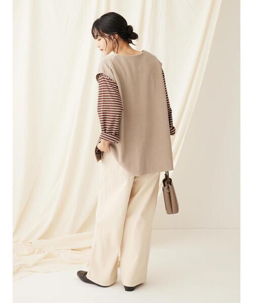 CRAFT STANDARD BOUTIQUE(クラフトスタンダードブティック)の「スキッパーカットベスト(ベスト・レディース・アイボリー/グレイッシュベージュ/ブラック・FREE)」の14枚目の写真