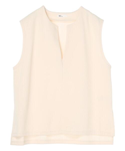CRAFT STANDARD BOUTIQUE(クラフトスタンダードブティック)の「スキッパーカットベスト(ベスト・レディース・アイボリー/グレイッシュベージュ/ブラック・FREE)」の2枚目の写真