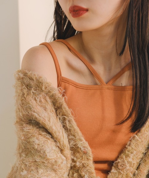 Kastane(カスタネ)の「【新色追加/2サイズ展開】カップ付ストレッチコットン紐キャミ(キャミソール・レディース・ブラック/ブルー系その他/オレンジ/アイボリー/ホワイト/ライム/オレンジ系その他・FREE/XS)」の12枚目の写真