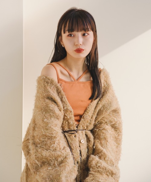 Kastane(カスタネ)の「【新色追加/2サイズ展開】カップ付ストレッチコットン紐キャミ(キャミソール・レディース・ブラック/ブルー系その他/オレンジ/アイボリー/ホワイト/ライム/オレンジ系その他・FREE/XS)」の13枚目の写真