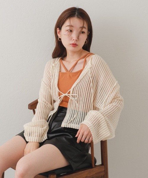 Kastane(カスタネ)の「【新色追加/2サイズ展開】カップ付ストレッチコットン紐キャミ(キャミソール・レディース・ブラック/ブルー系その他/オレンジ/アイボリー/ホワイト/ライム/オレンジ系その他・FREE/XS)」の17枚目の写真