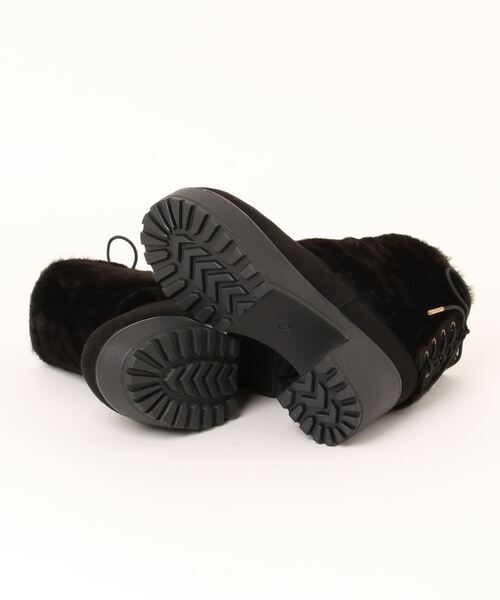 Zipper（ジッパー）の「【Zipper】 厚底ニットショートブーツ（ブーツ・レディース・ベージュ/ブラック・S/M/L/LL）」の4枚目の写真