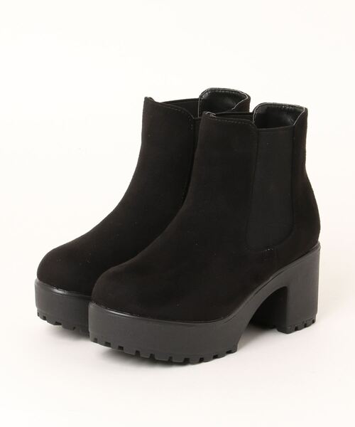 Zipper（ジッパー）の「【Zipper】 厚底ニットショートブーツ（ブーツ・レディース・ベージュ/ブラック・S/M/L/LL）」の5枚目の写真