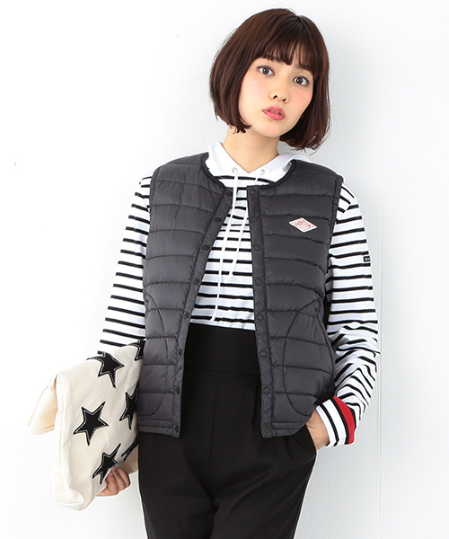 Ray BEAMS(レイビームス)の「DANTON / インナー ダウン ベスト(ダウンベスト・レディース・ブラック/グレー・36/34)」の2枚目の写真