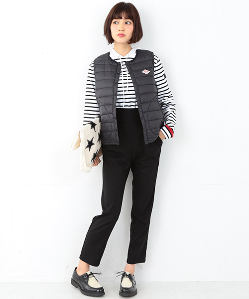 Ray BEAMS(レイビームス)の「DANTON / インナー ダウン ベスト(ダウンベスト・レディース・ブラック/グレー・36/34)」の4枚目の写真