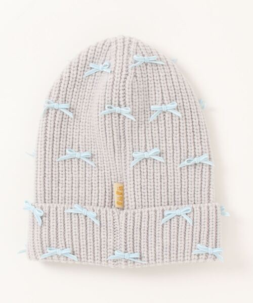 fafa(フェフェ)の「MIA BELLE|ニットキャップ(キャップ・キッズ・グレー/ピンクベージュ・FREE)」の5枚目の写真