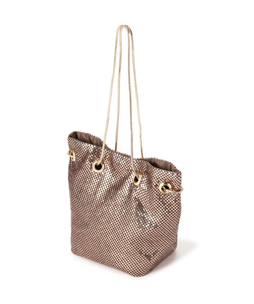 EDIT COLOGNE（エディットコロン）の「メタリック巾着バッグ（ショルダーバッグ・レディース・ブラック/ブラウン/シルバー・ﾌﾘ-）」の6枚目の写真