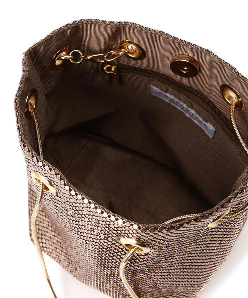 EDIT COLOGNE（エディットコロン）の「メタリック巾着バッグ（ショルダーバッグ・レディース・ブラック/ブラウン/シルバー・ﾌﾘ-）」の11枚目の写真